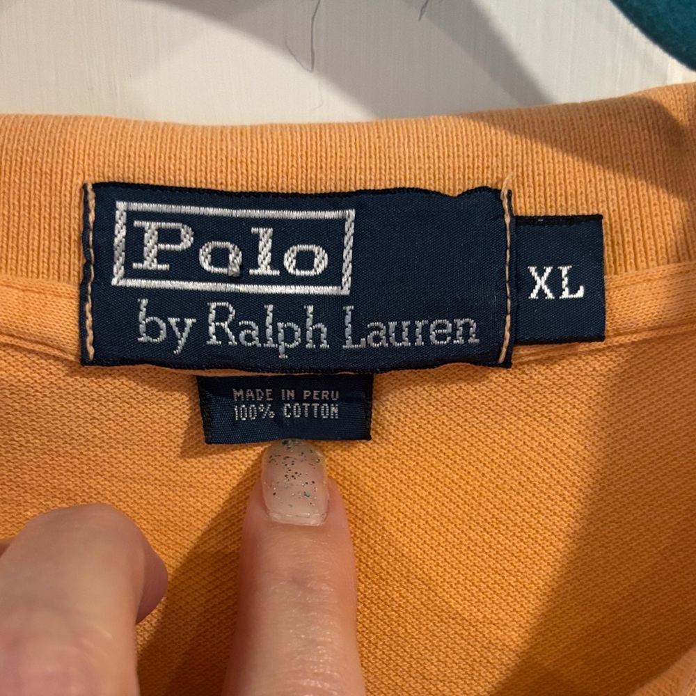 Polo by Ralph Lauren Men's Iconic Mesh Polo Shirt‎ in Orange size XL - Picture 3 of 5